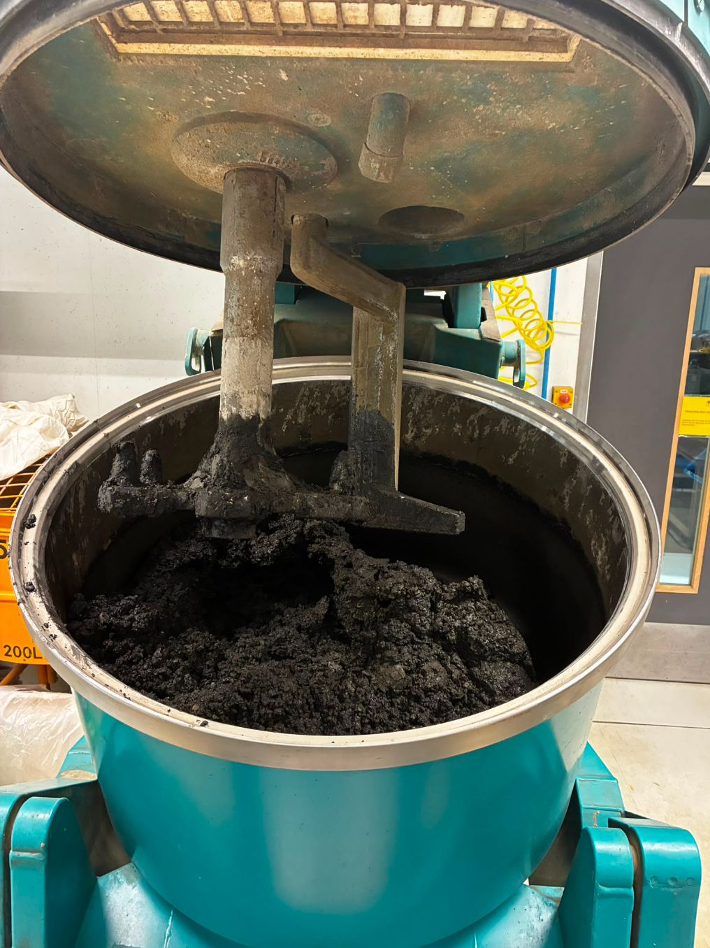A GreenMixes concrete mixture during development testing